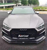 Audi S5 A5 (with s-line bumper, does not base model) B9 2017-2019 with Aftermarket Parts - V1 Front Lip Pre-preg Carbon Fiber from Karbel Carbon